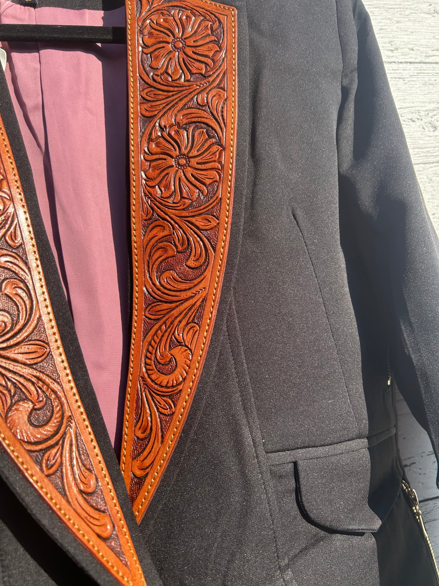 Tooled Leather Blazer