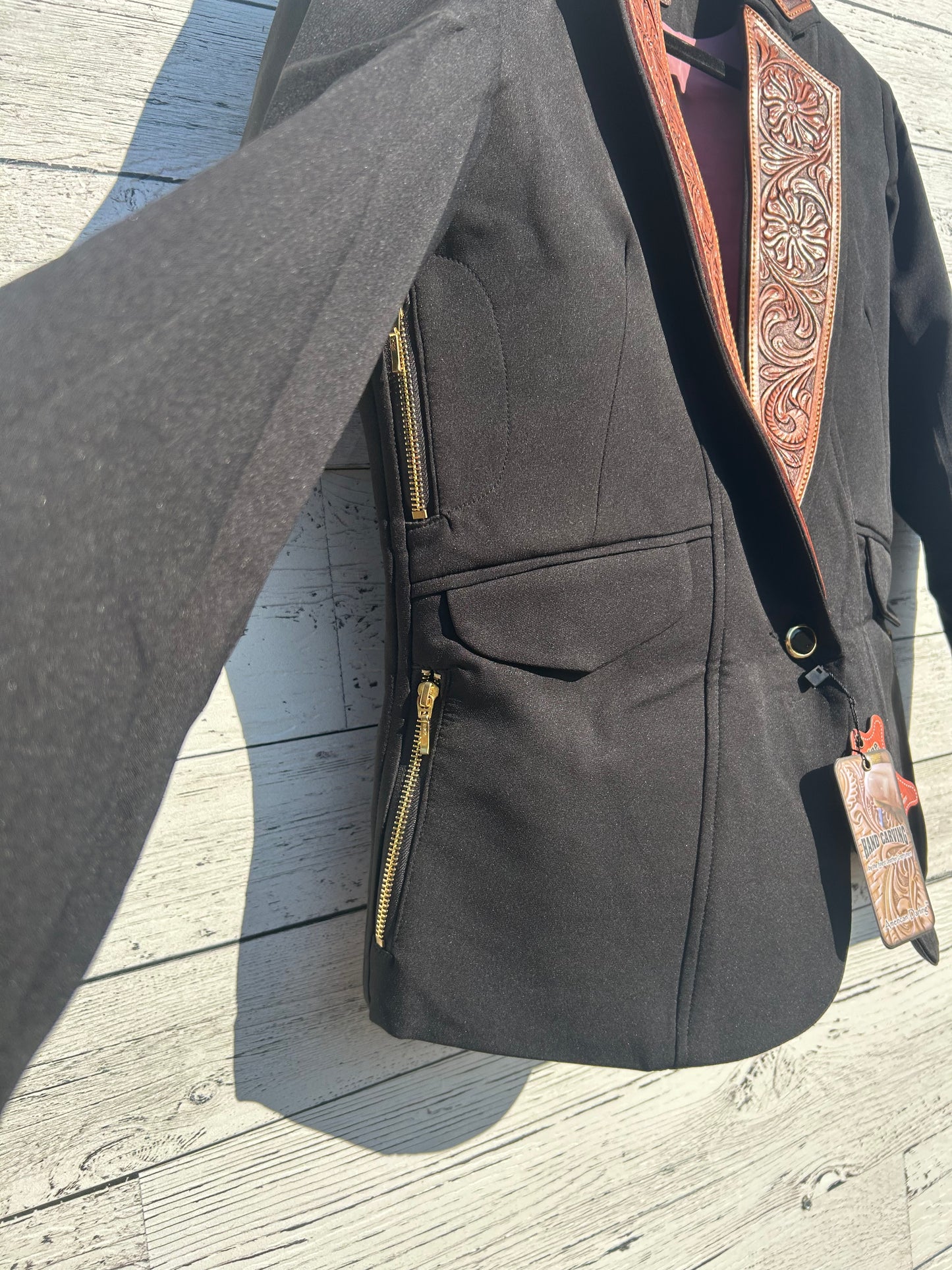 Tooled Leather Blazer