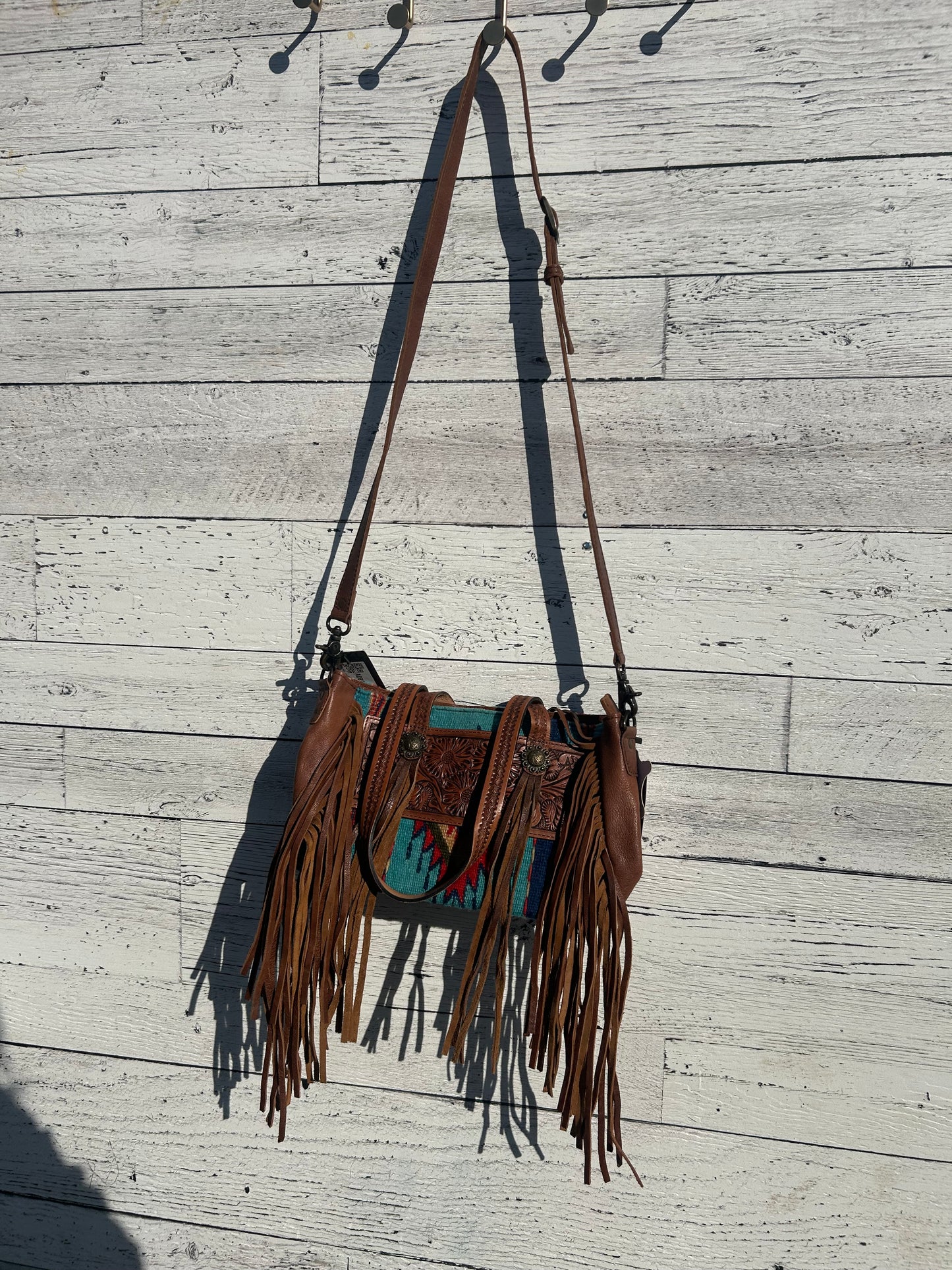 Blue saddle blanket purse