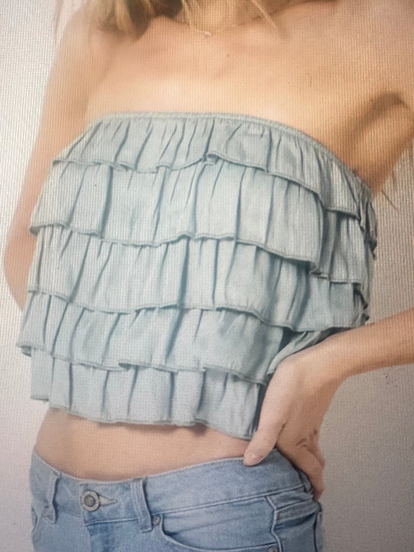 Strapless Ruffle Tube Top