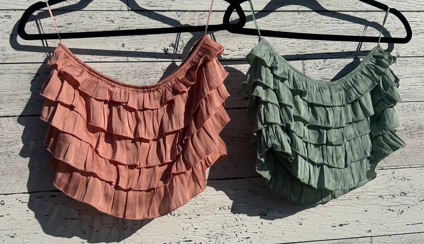 Strapless Ruffle Tube Top