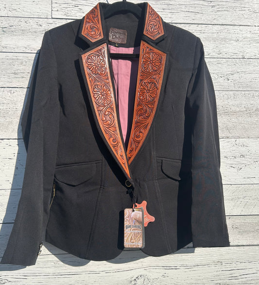 Tooled Leather Blazer