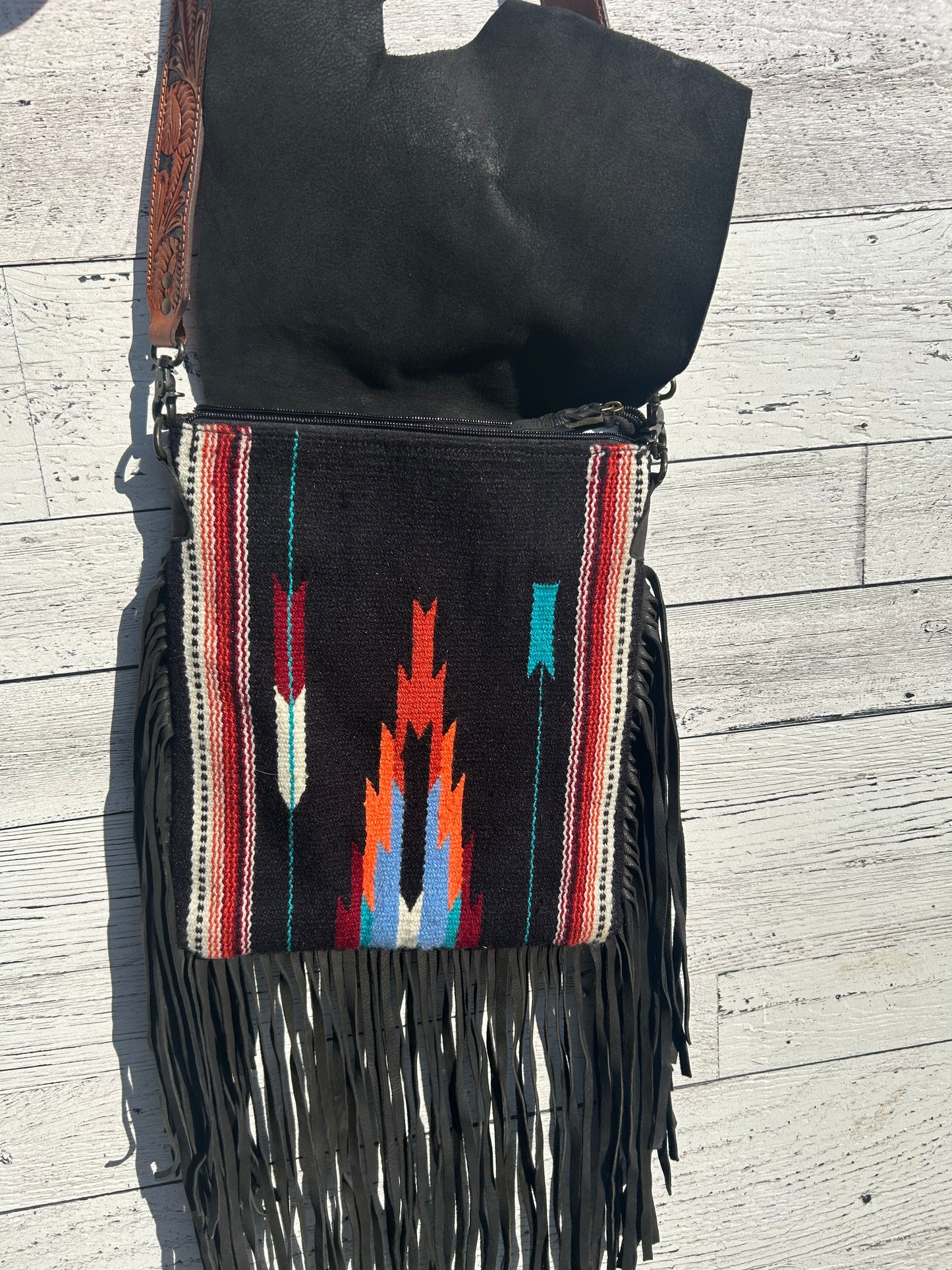 Black Fringe Purse