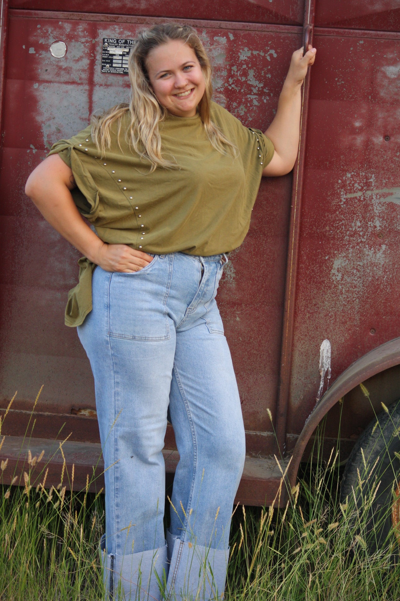 Studded Hunter Green Shirt