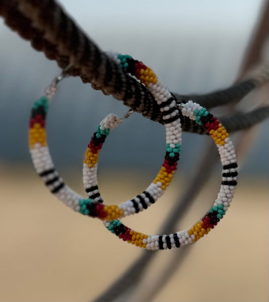 Beaded Hoops