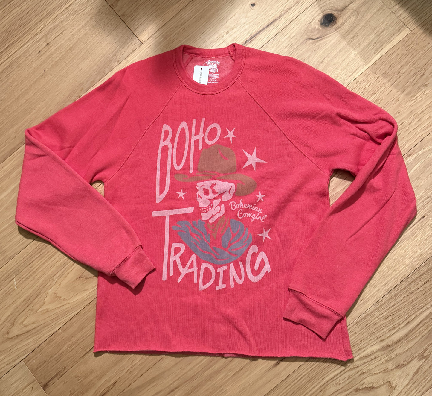 Boho Long Crop Crewneck